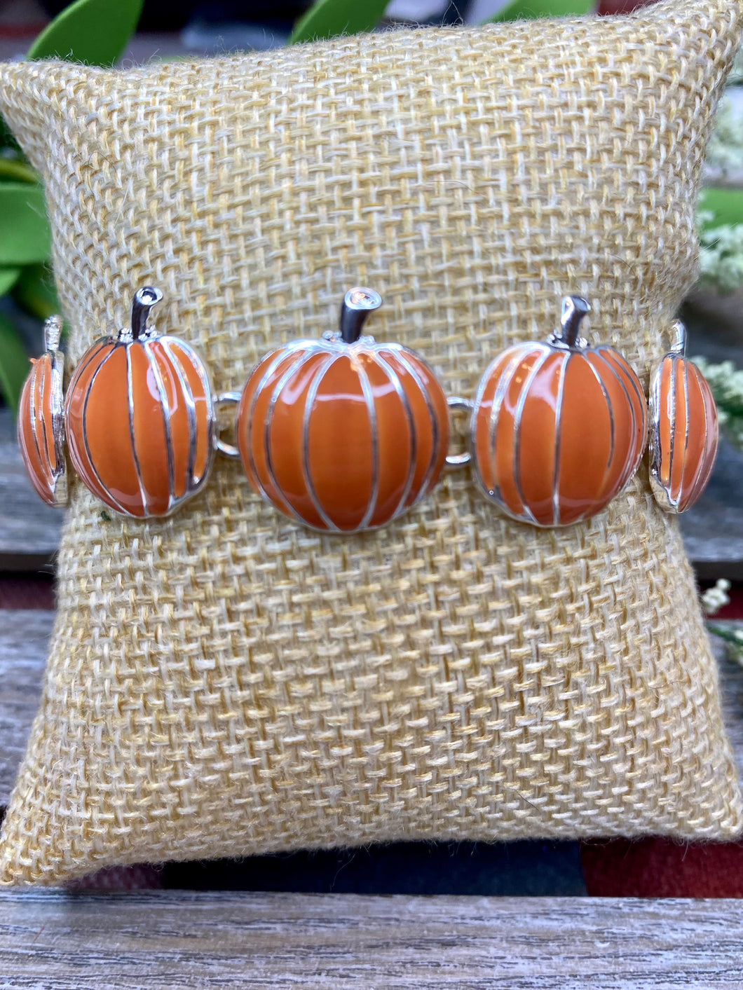 Orange Pumpkin Bracelet - Stardust & Moonstone