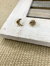 Load image into Gallery viewer, Sun &amp; Moon Gold Post Earrings

