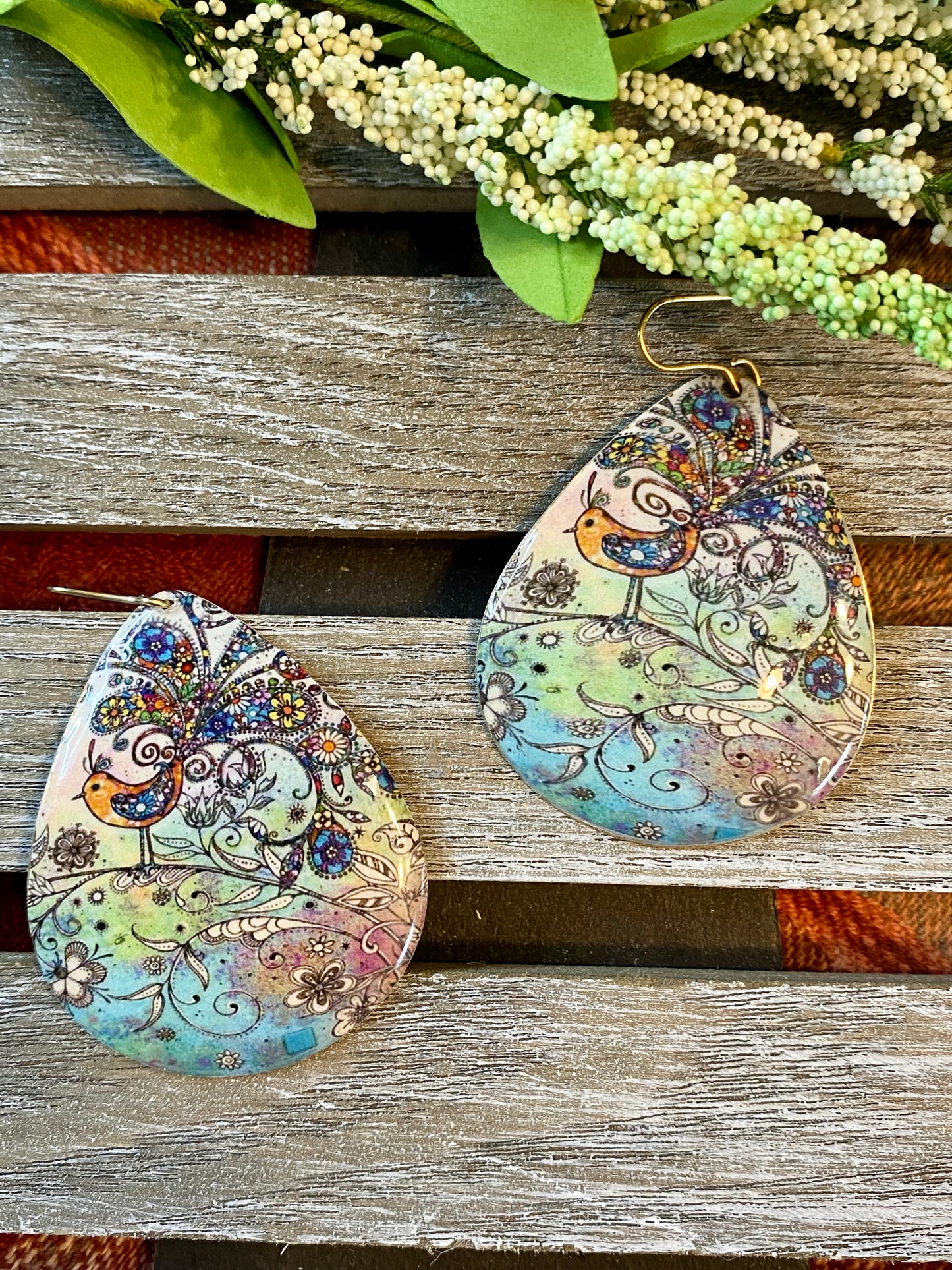 Whimsical Art Print Earrings - Stardust & Moonstone
