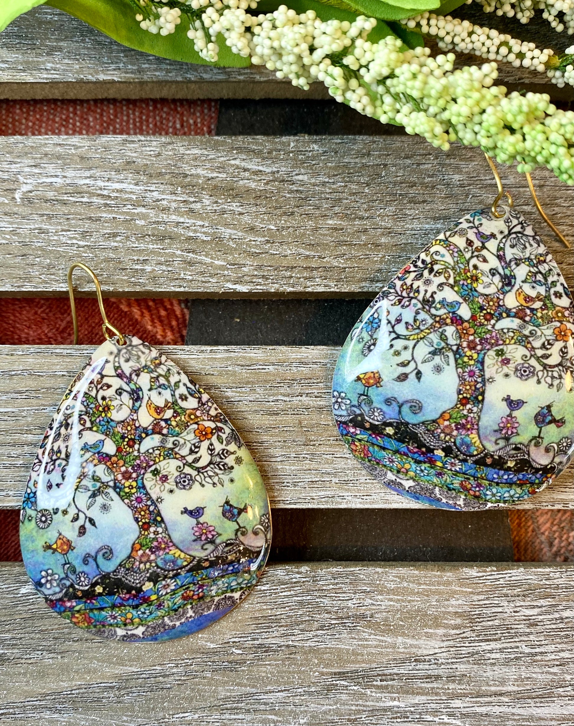 Whimsical Art Print Earrings - Stardust & Moonstone