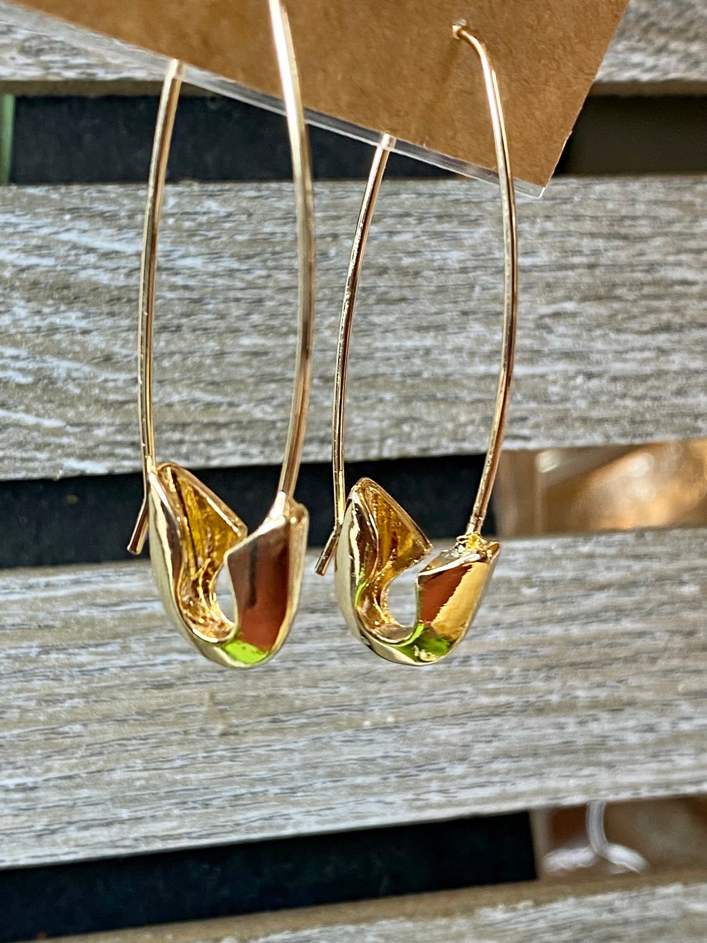 Safety Pin Earrings - Stardust & Moonstone