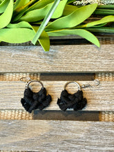 Load image into Gallery viewer, Black Mini Handmade Macrame Earrings
