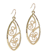 Load image into Gallery viewer, Open leaf Earrings - Silver or Gold - Stardust &amp; Moonstone
