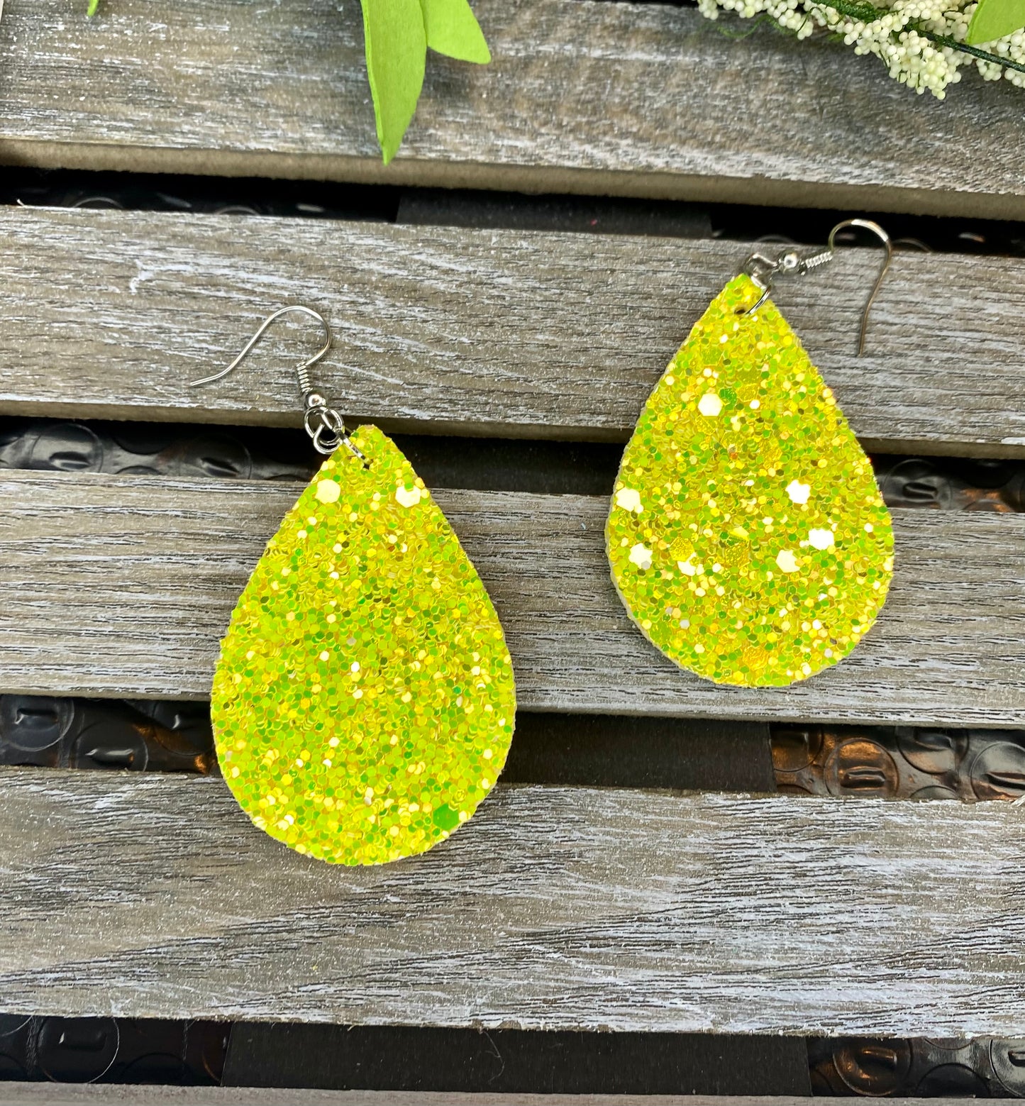 Glitter Teardrop Earrings - Various Colors - Stardust & Moonstone