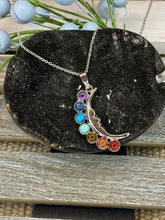 Load image into Gallery viewer, Chakra Stone Moon Necklace
