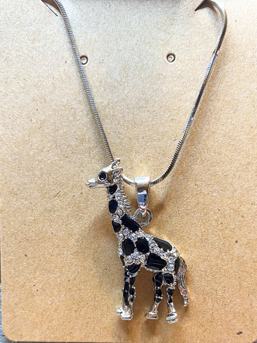 Crystal Giraffe Necklace - Stardust & Moonstone