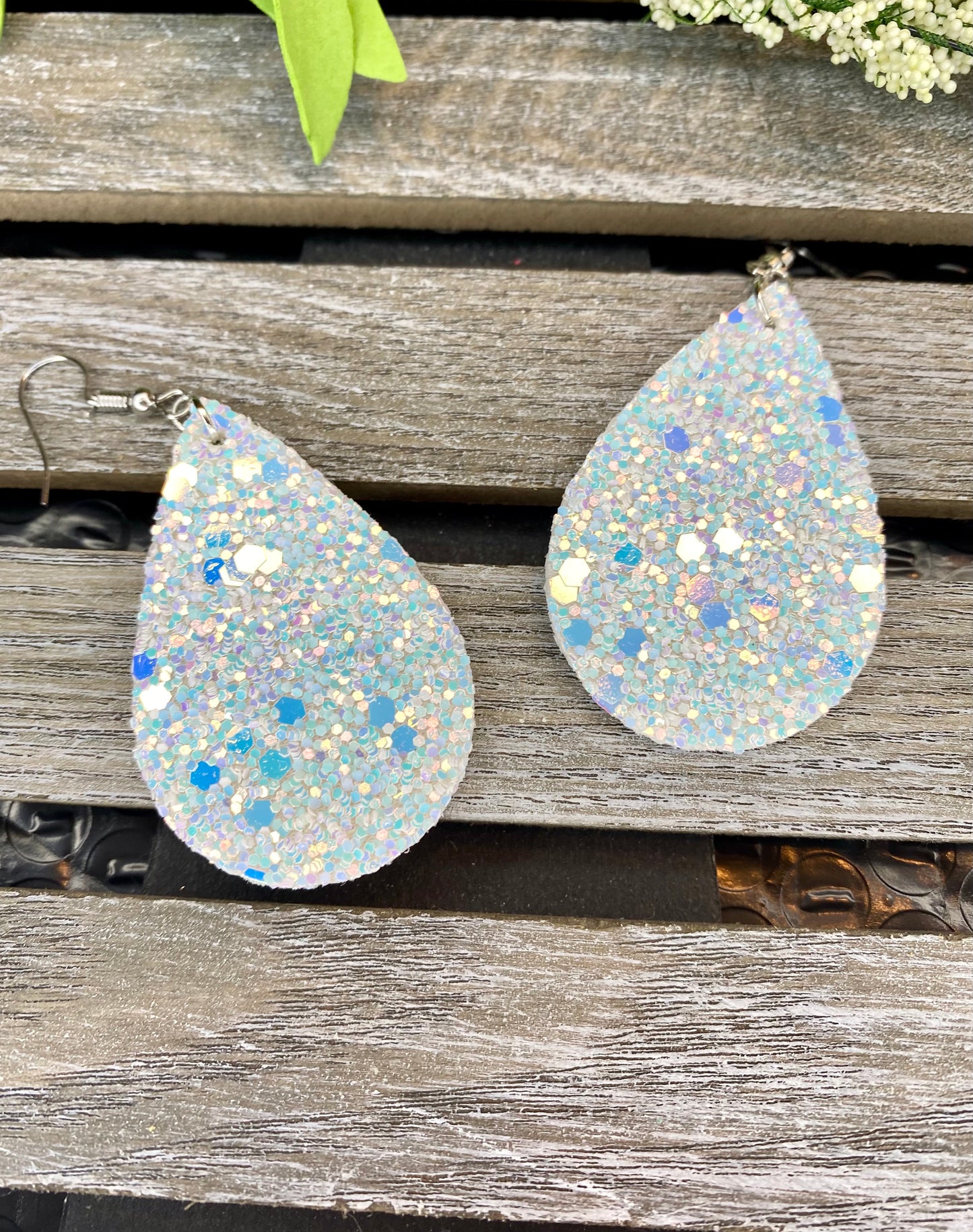 Glitter Teardrop Earrings - Various Colors - Stardust & Moonstone