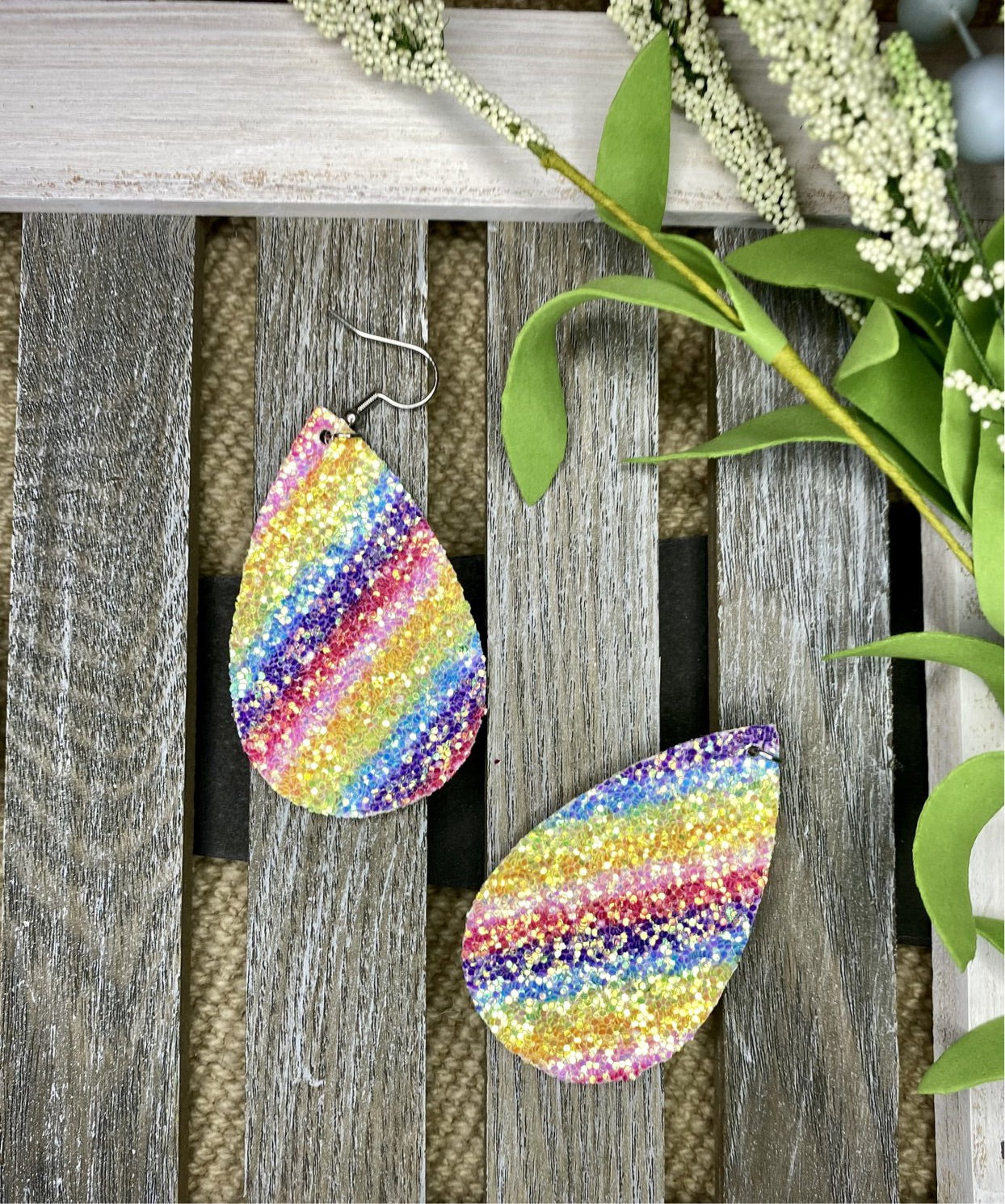 Glitter Teardrop Earrings - Various Colors - Stardust & Moonstone