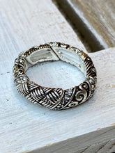 Load image into Gallery viewer, Filigree Silver Ring - Stardust &amp; Moonstone
