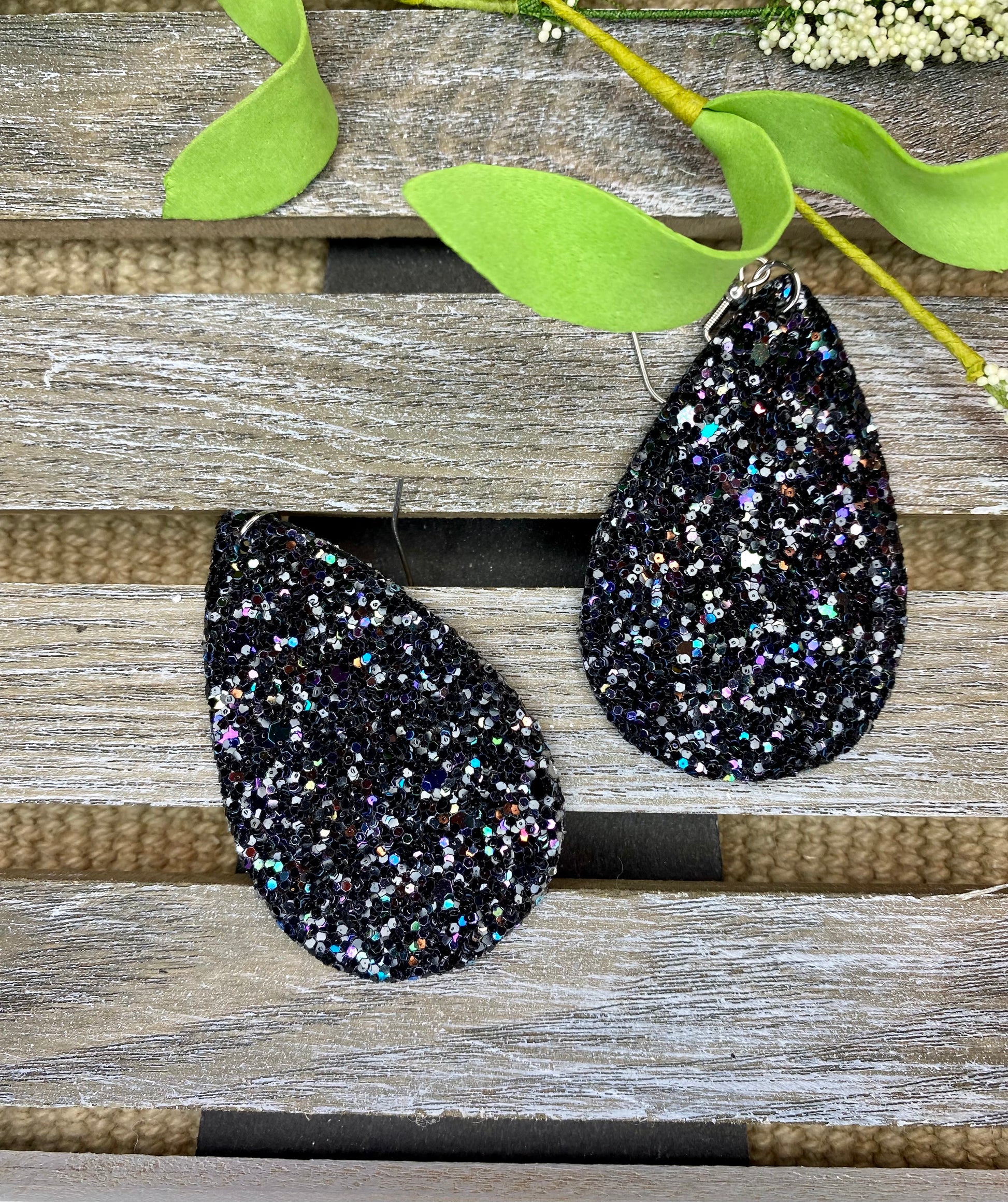 Glitter Teardrop Earrings - Various Colors - Stardust & Moonstone