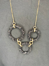 Load image into Gallery viewer, Black Glittering Ring Necklace - Stardust &amp; Moonstone
