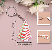 Load image into Gallery viewer, Christmas Tree Cake Keychain
