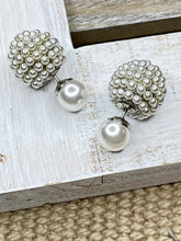 Load image into Gallery viewer, Reversed Pearl Pave Double-sided  Earrings - Stardust &amp; Moonstone
