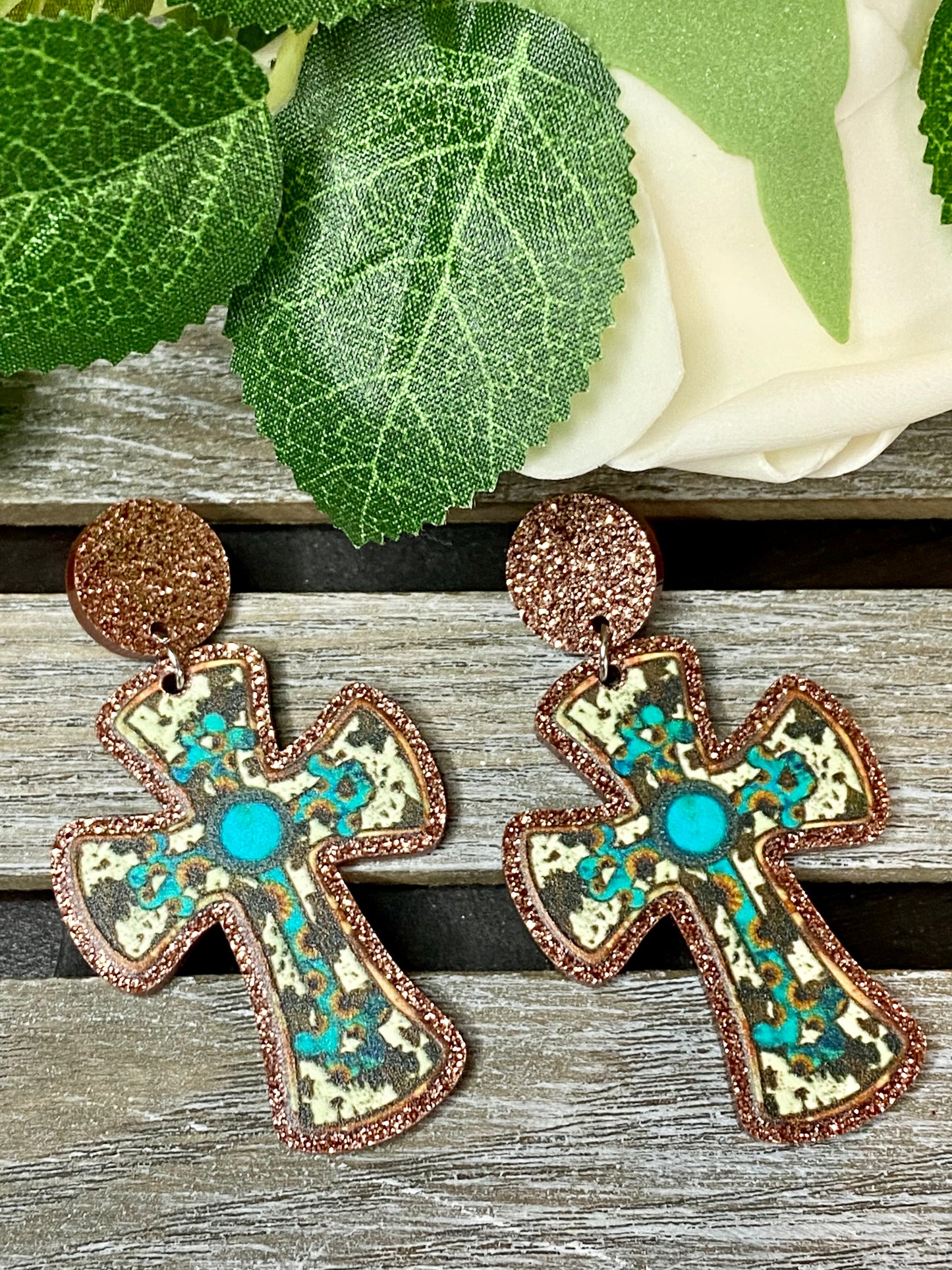 Western Cross Acrylic Earrings