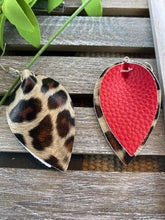 Load image into Gallery viewer, Petal Layered Faux Leather Earrings- Various Colors
