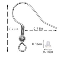 Load image into Gallery viewer, Hypoallergenic Stainless Steel Earring Hooks - Stardust &amp; Moonstone
