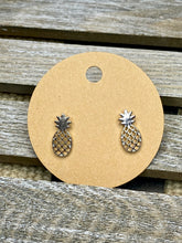 Load image into Gallery viewer, Pineapple Stud Earrings - Stardust &amp; Moonstone
