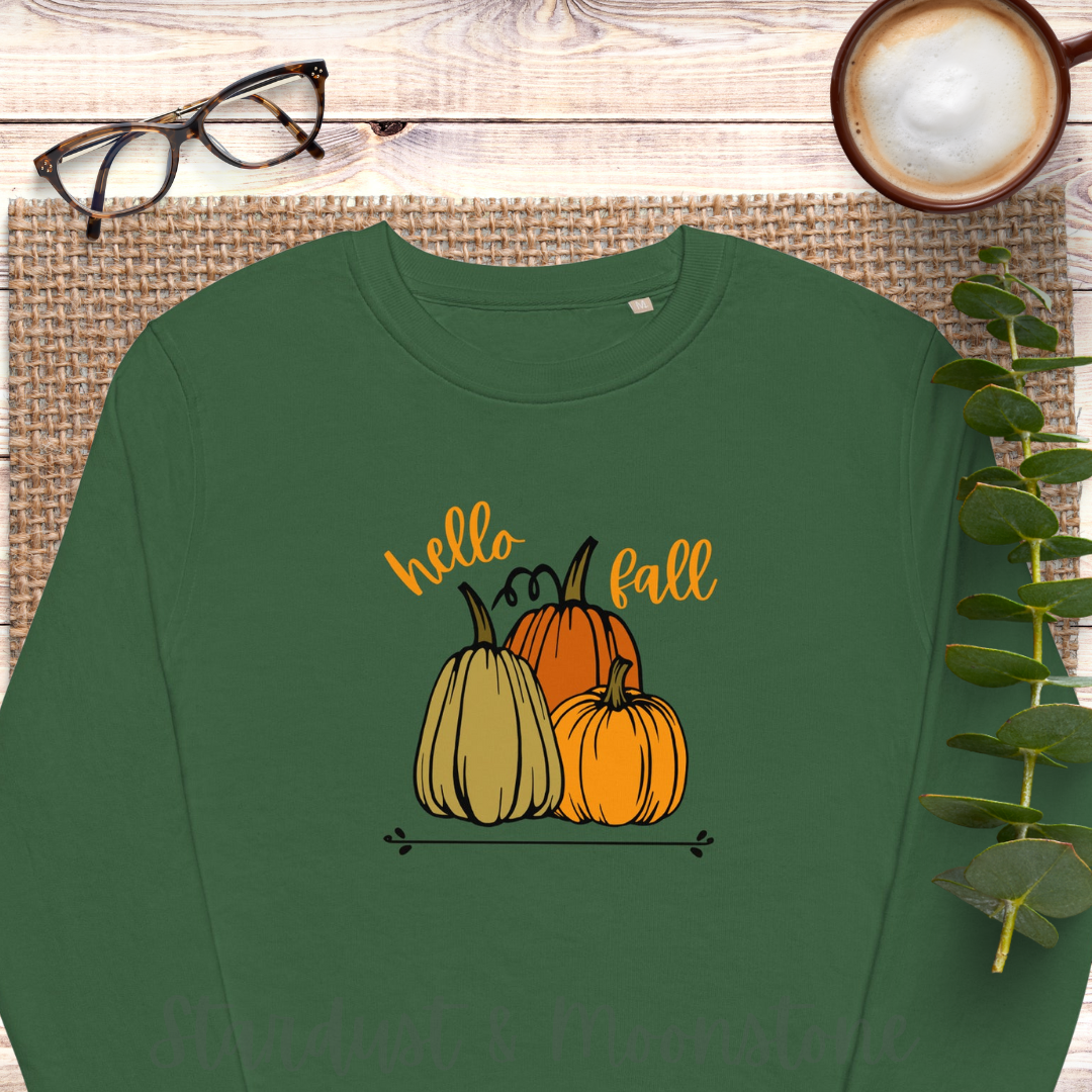 Hello Fall Unisex Organic Sweatshirt