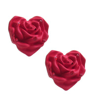Load image into Gallery viewer, Red Rose Heart Earrings
