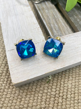 Load image into Gallery viewer, Blue Crystal Stud Earrings

