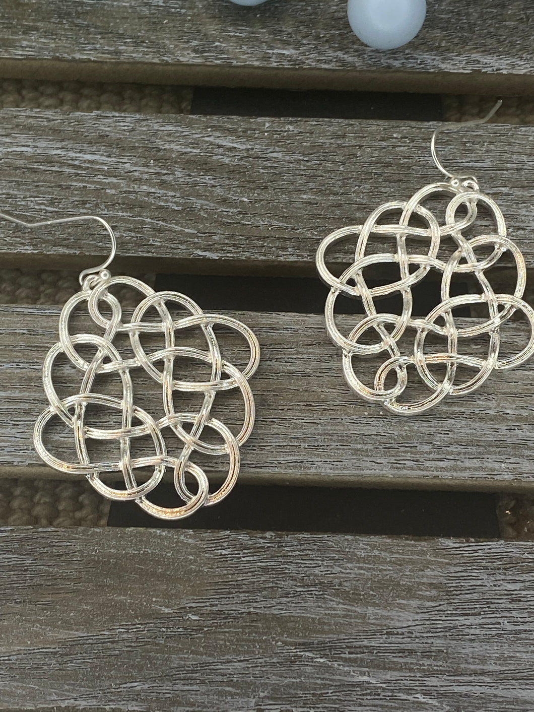 Filigree Knot Earrings in Silver or Gold