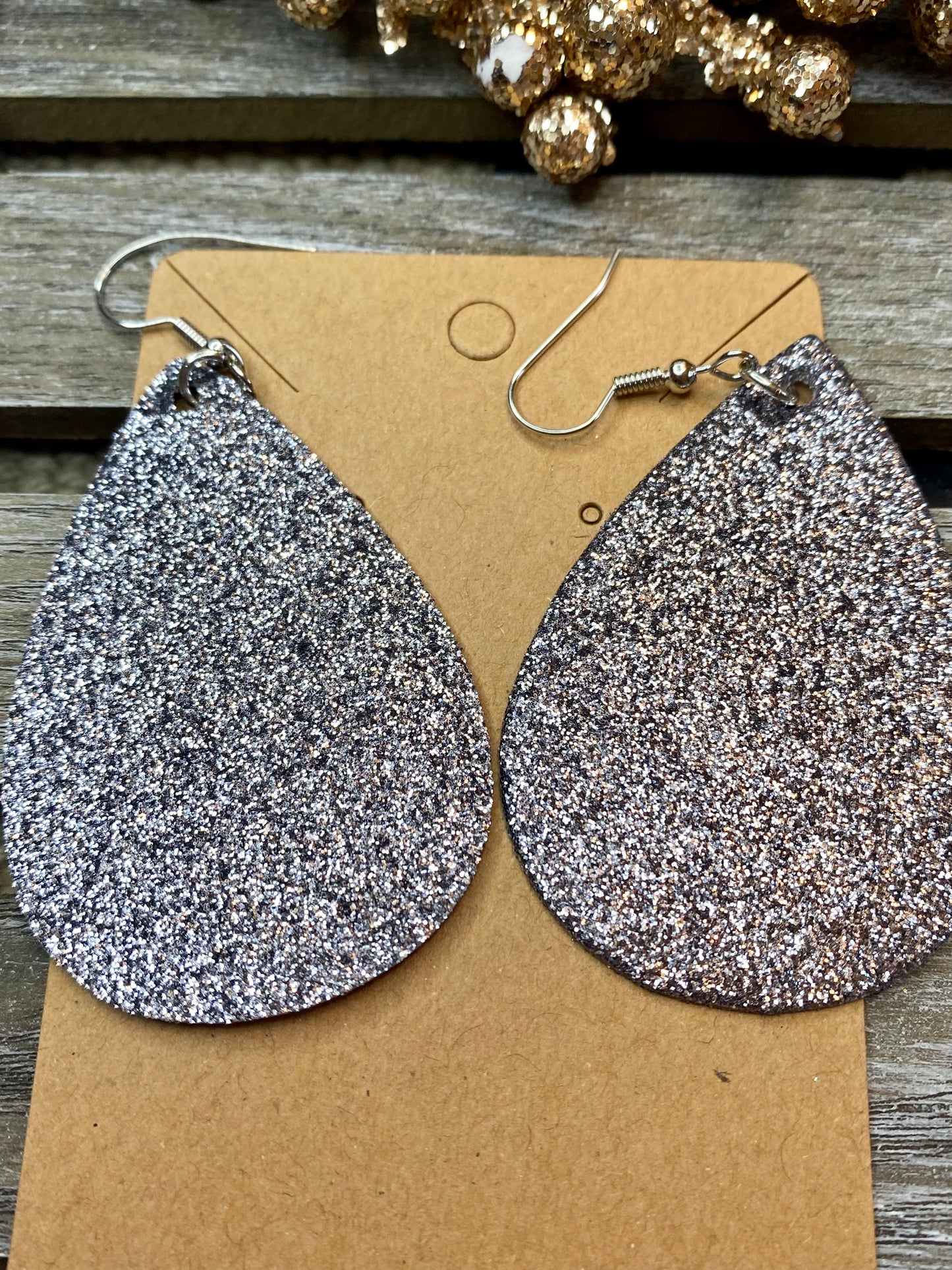 Glitter Teardrop Earrings - Various Colors - Stardust & Moonstone
