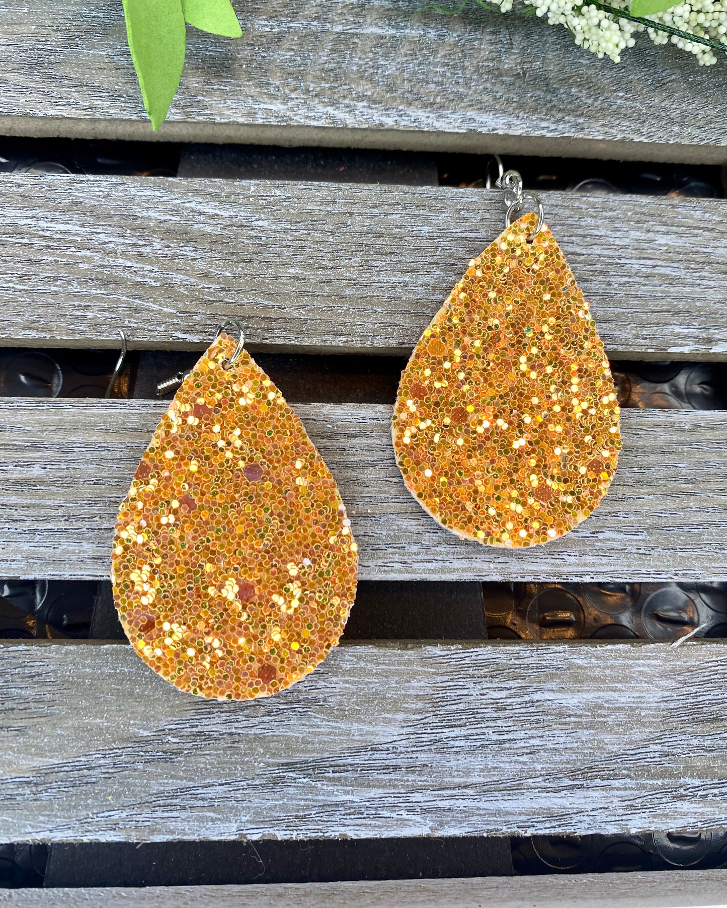 Glitter Teardrop Earrings - Various Colors - Stardust & Moonstone