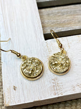 Load image into Gallery viewer, Druzy Stone Dangle Earrings - Stardust &amp; Moonstone
