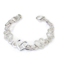 Load image into Gallery viewer, Silver Heart Link Bracelet - Stardust &amp; Moonstone
