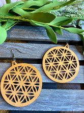 Load image into Gallery viewer, Wooden Circle Earrings in Natural or Dark Shades
