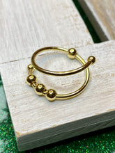 Load image into Gallery viewer, Gold adjustable fidget anxiety ring
