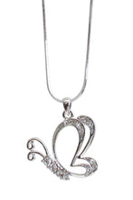 Load image into Gallery viewer, Clear Crystal Butterfly Pendant Necklace - Stardust &amp; Moonstone
