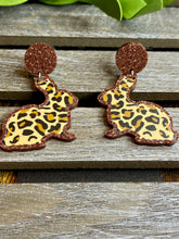 Load image into Gallery viewer, Post Back Leopard Print Rabbit Earrings
