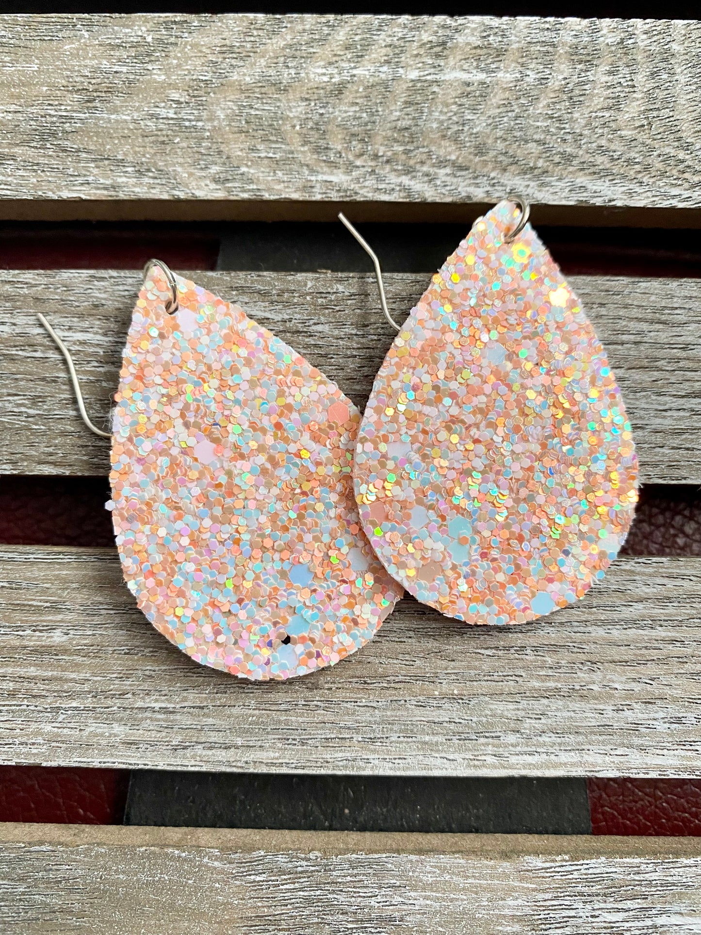 Glitter Teardrop Earrings - Various Colors - Stardust & Moonstone