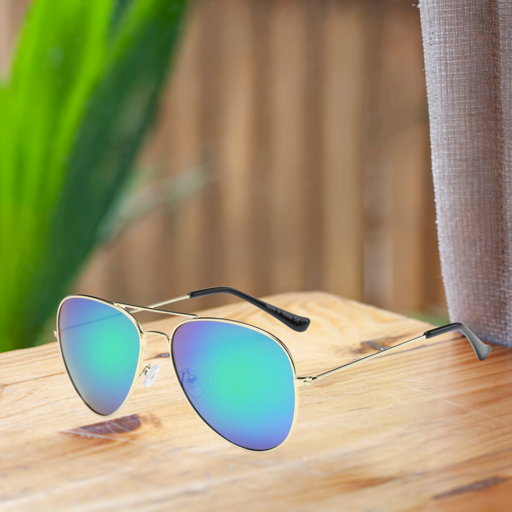 Purple Green Aviator Sunglasses UVA/UVB