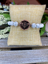 Load image into Gallery viewer, Howlite Bead Bracelet with Bee - Stardust &amp; Moonstone

