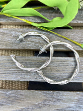 Load image into Gallery viewer, Twisted Hoop Earrings in Silver or Gold - Stardust &amp; Moonstone
