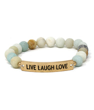 Load image into Gallery viewer, Live Love Laugh Stretchy Bead Bracelet

