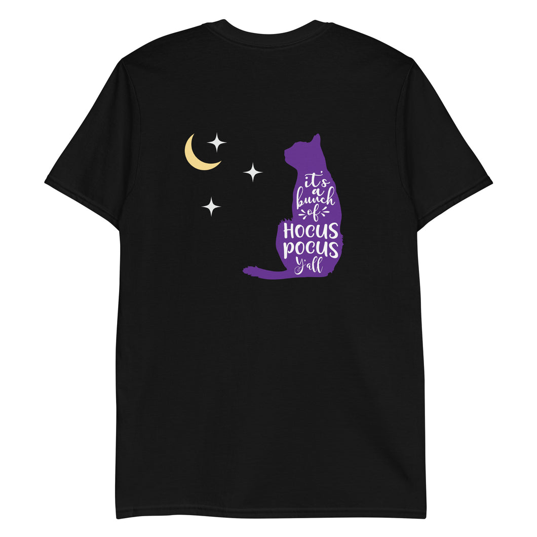 Hocus Pocus Cat Back Print Short-Sleeve Unisex T-Shirt