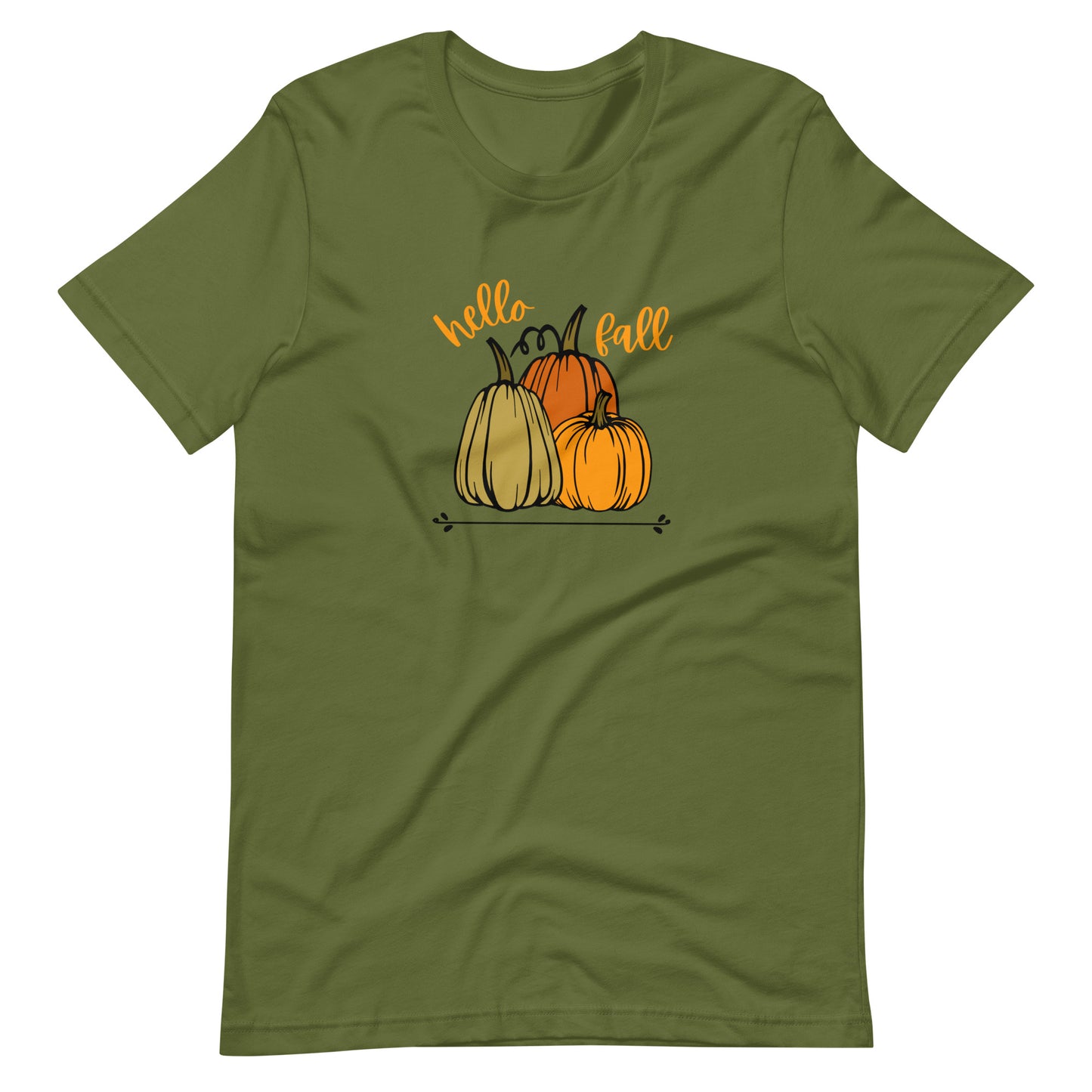 Hello Fall Unisex Pumpkin T-shirt 5 color options